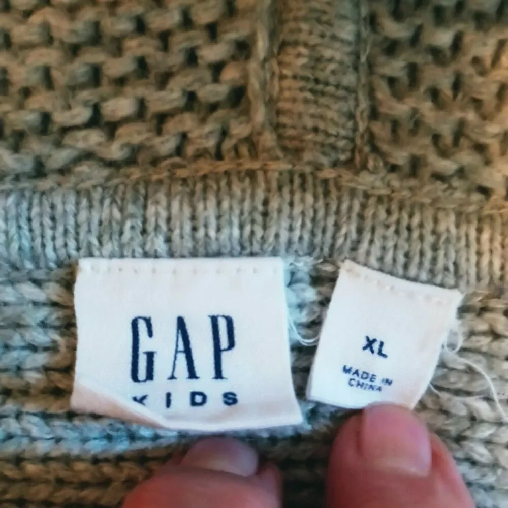 🥼👓Gap Kids XL Hoodie Poncho Cable Knit Heather Gray Faux Fur Trim Girls Winter